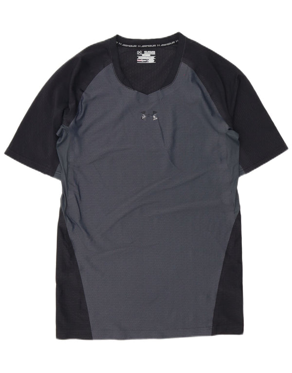 Under Armour Mens Compression T-Shirt Top 2XL Grey Colourblock Polyester