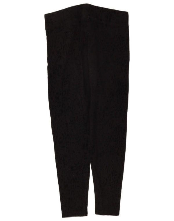 Marks & Spencer Womens Leggings UK 14 Large Black Animal Print Cotton