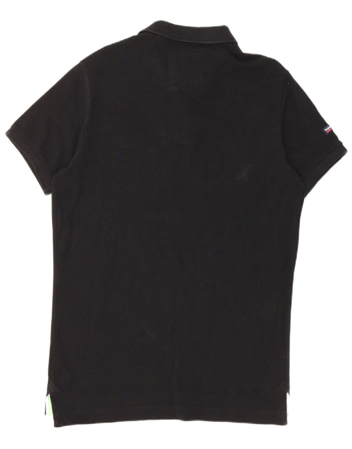 Superdry Mens Polo Shirt Large Black Cotton