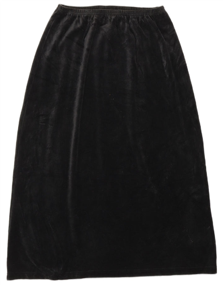 L.L.BEAN Womens Velvet A-Line Skirt Medium W28 Black Cotton