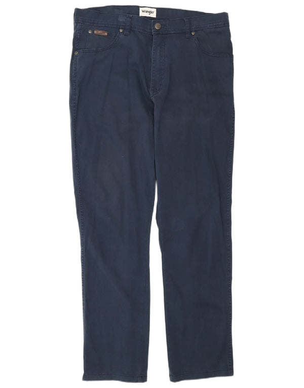 Wrangler Mens Texas Slim Jeans W36 L34 Navy Blue Cotton