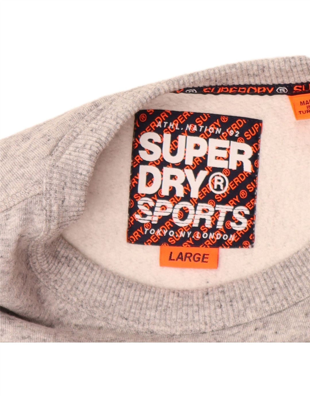 SUPERDRY Mens Graphic Sweatshirt Jumper Large Grey Colourblock Cotton