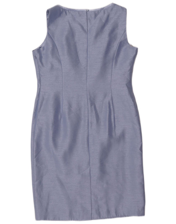 Jaques Vert Womens Sleeveless Sheath Dress UK 14 Large Blue Floral Viscose