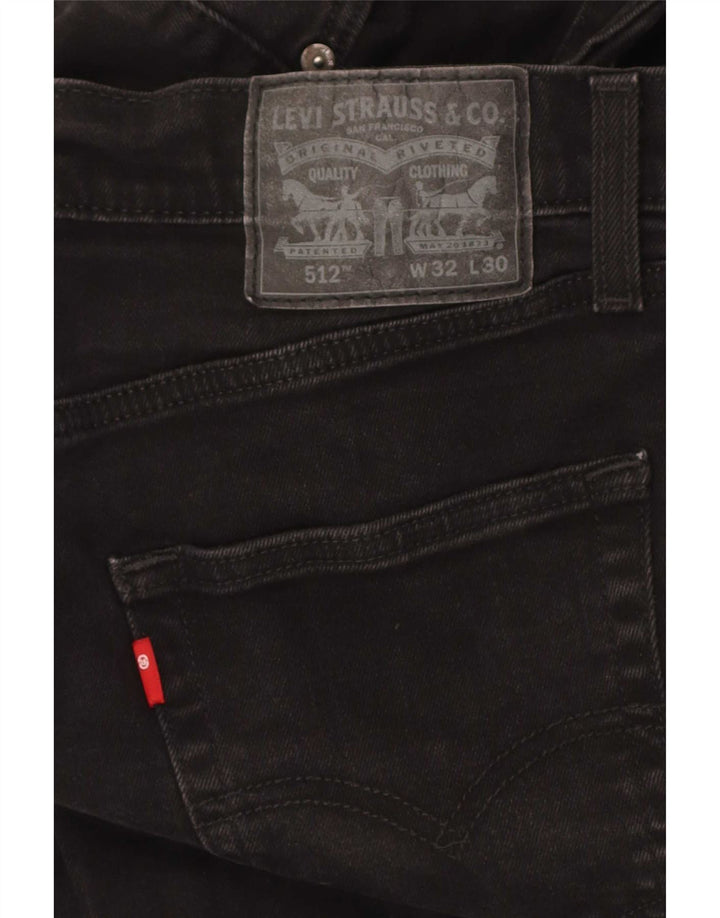 Levi's Mens 512 Slim Jeans W32 L30 Black Cotton