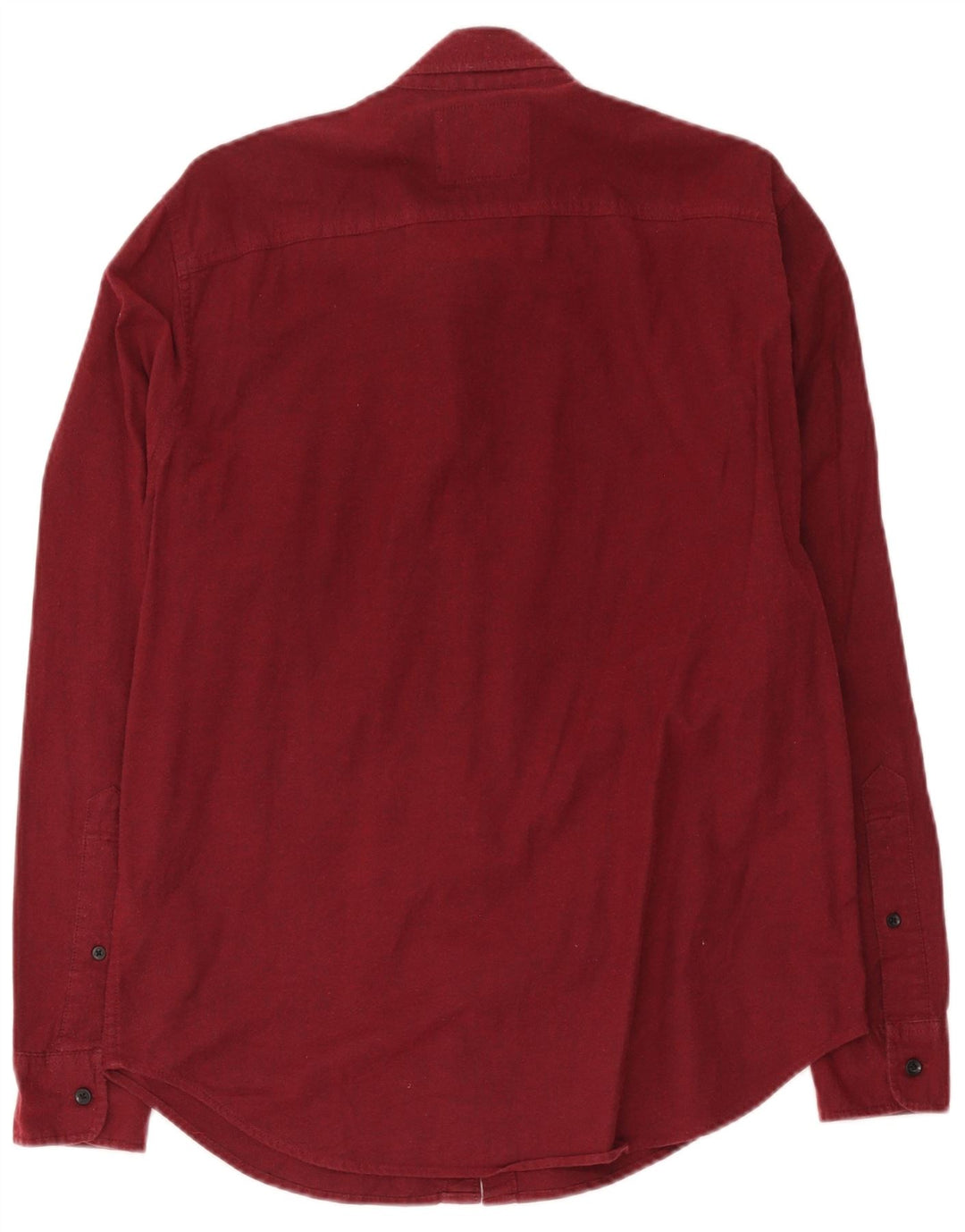 Hollister Mens Shirt Medium Burgundy Cotton