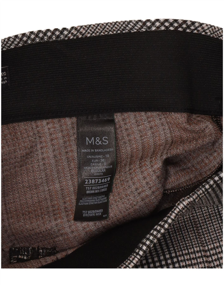 Marks & Spencer Womens Leggings UK 10 Small Grey Houndstooth Polyester