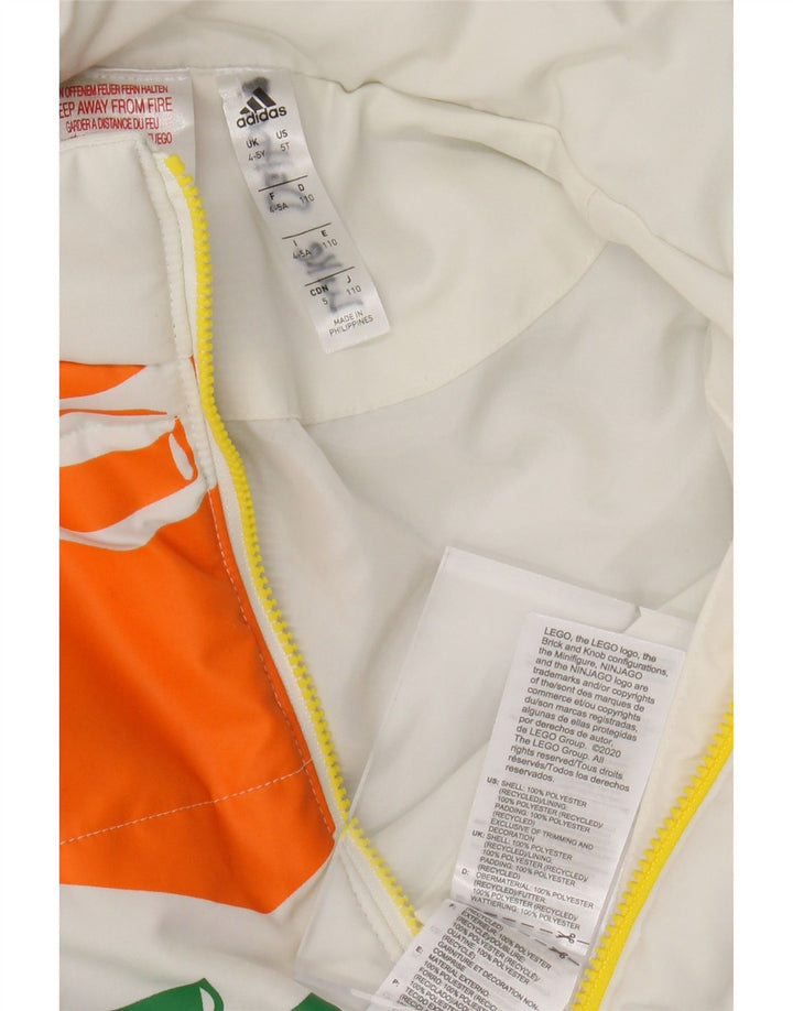 ADIDAS Boys Lego Padded Jacket 4-5 Years White Colourblock Polyester