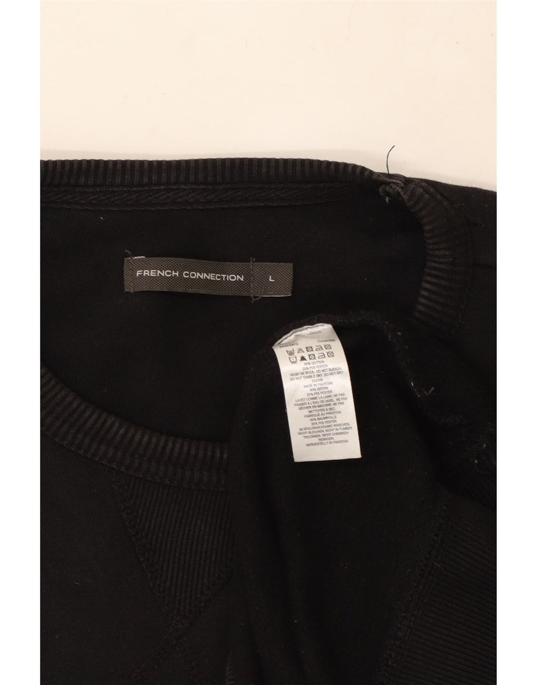 FRENCH CONNECTION Mens Sweatshirt Jumper Large Black Cotton