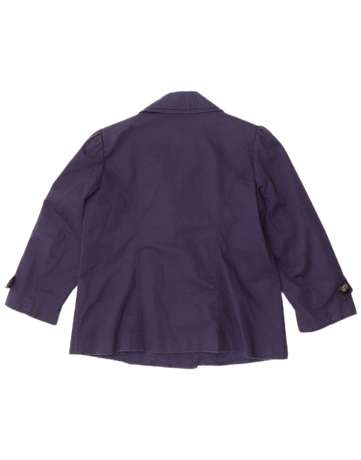 Marks & Spencer Womens Short Trench Coat UK 14 Medium Navy Blue