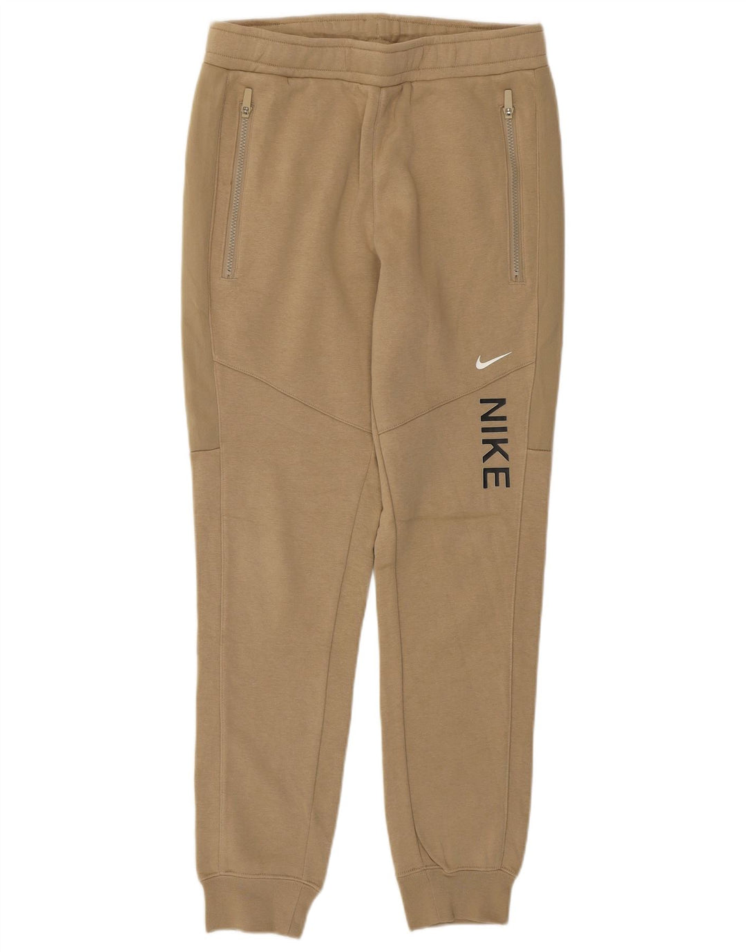NIKE Mens Graphic Tracksuit Trousers Joggers Small  Beige Cotton