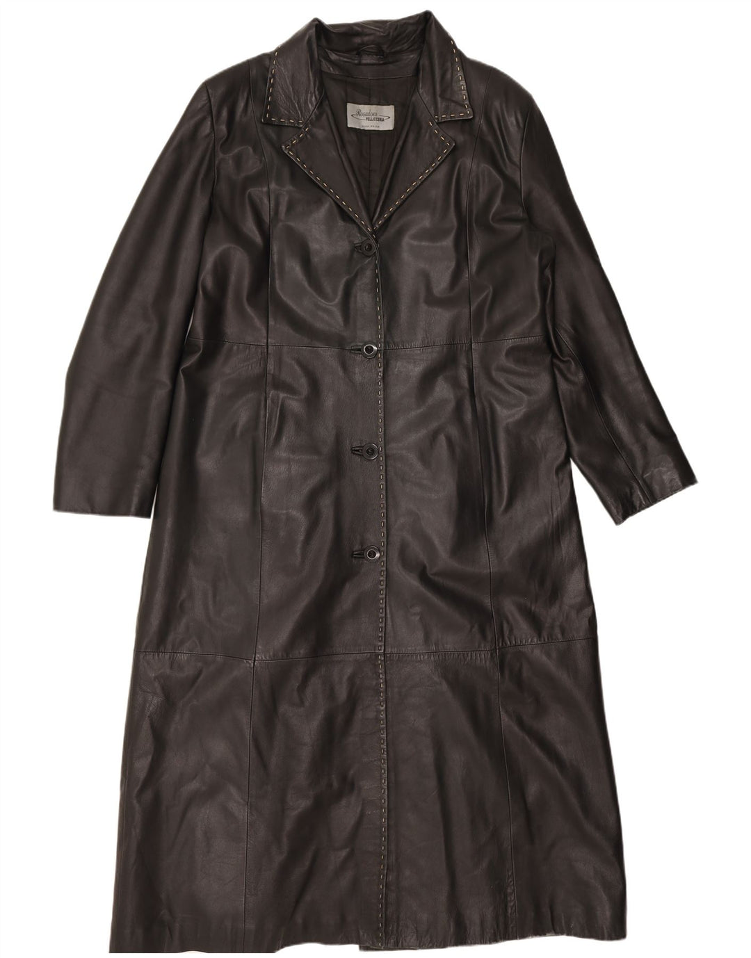 Vintage Womens Leather Coat UK 18 XL Black Leather