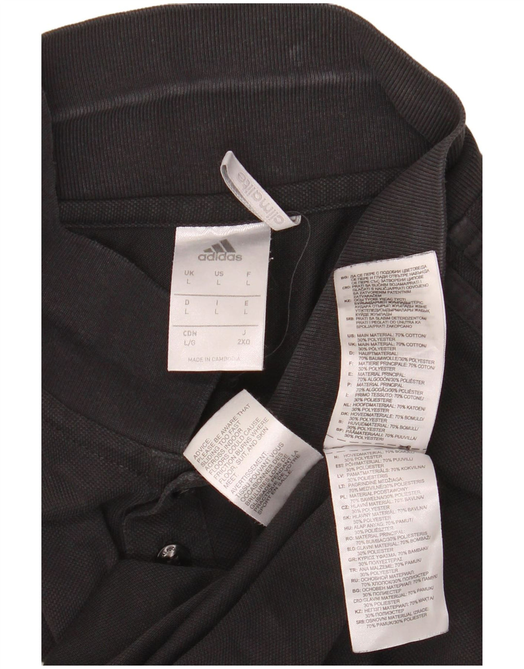 ADIDAS Mens Climalite Polo Shirt Large Black Cotton