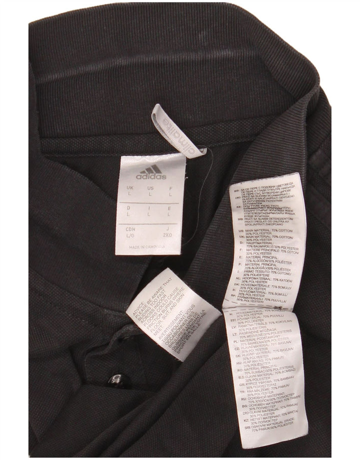 ADIDAS Mens Climalite Polo Shirt Large Black Cotton