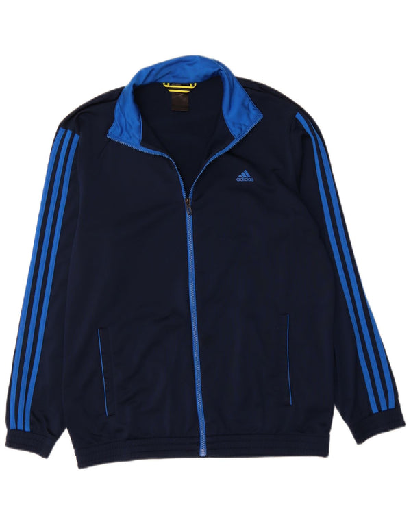 ADIDAS Mens Tracksuit Top Jacket UK 44/46 XL Navy Blue Polyester