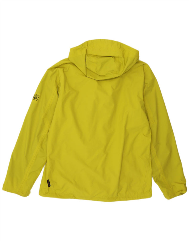 Jack Wolfskin Mens Hooded Rain Jacket UK 38 Medium Yellow