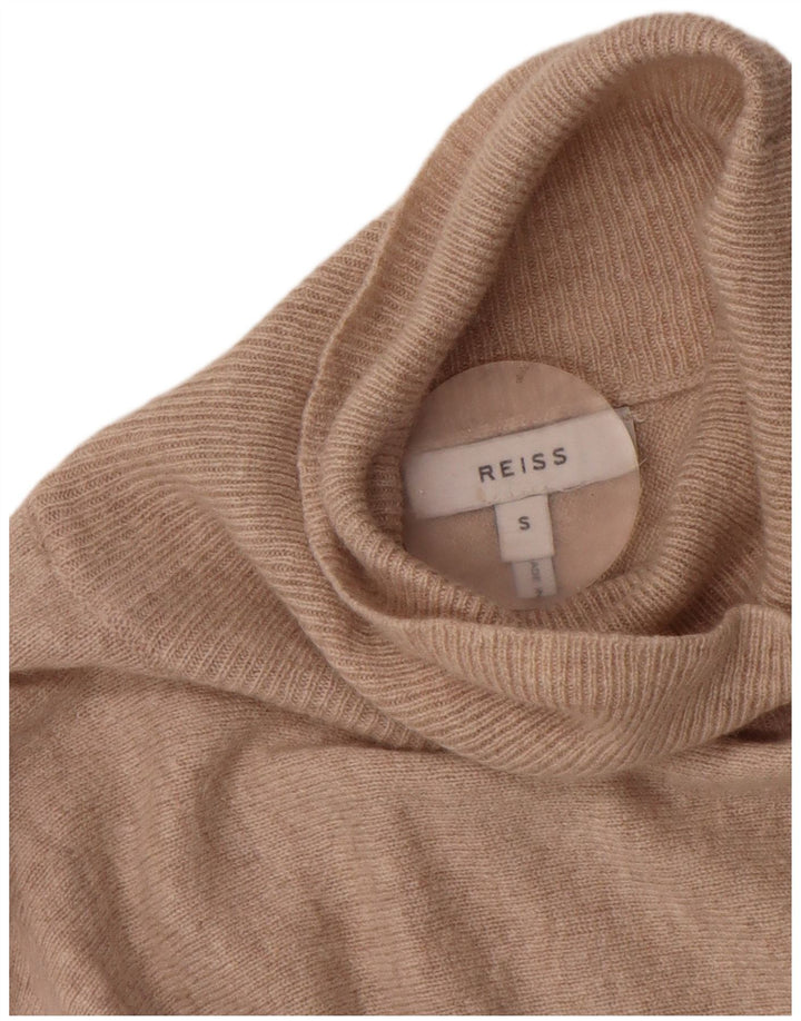 Reiss Womens Batwing Roll Neck Jumper Sweater UK 10 Small Beige Wool