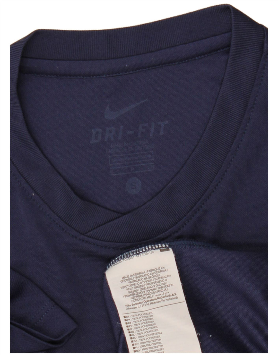 Nike Mens Dri Fit T-Shirt Top Small Navy Blue Polyester