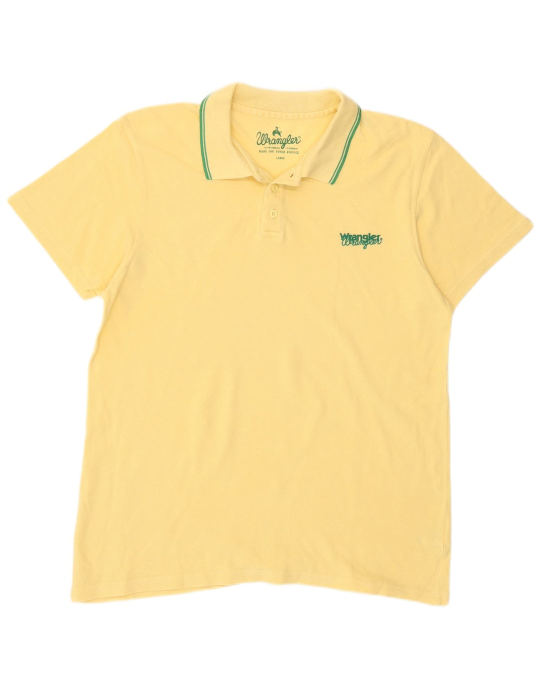 Wrangler Mens Polo Shirt Large Yellow Cotton