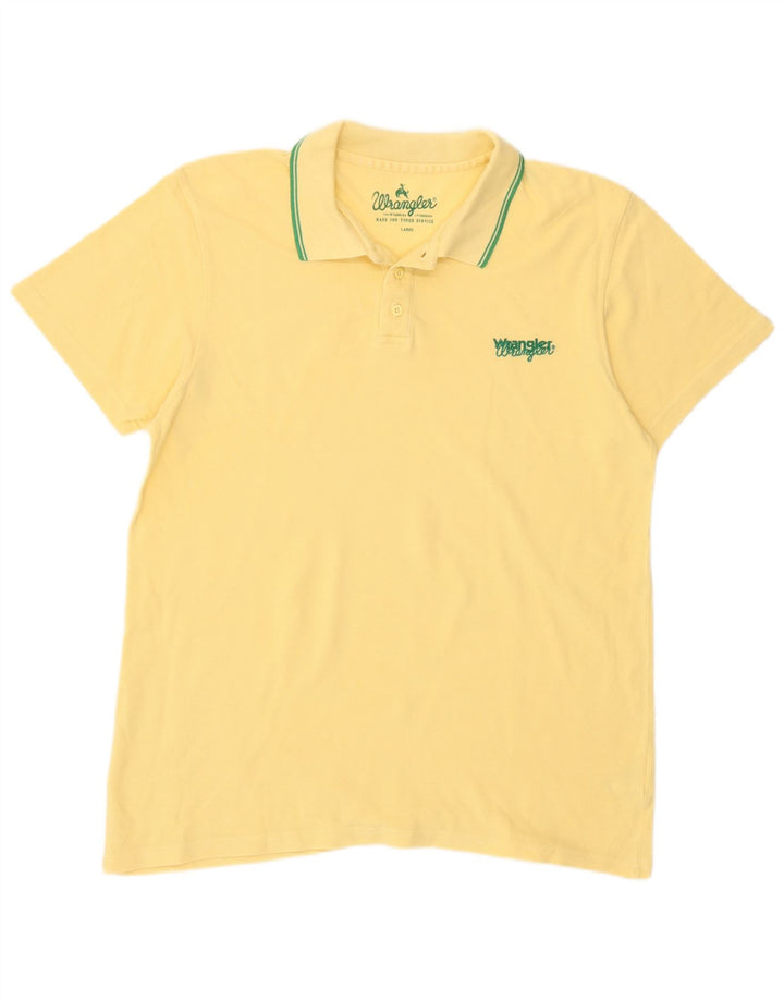 Wrangler Mens Polo Shirt Large Yellow Cotton