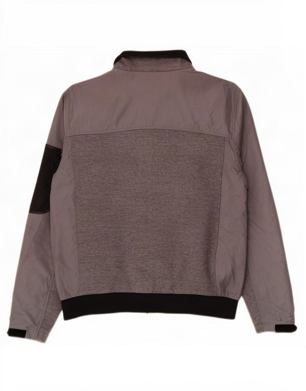 Zara Mens Bomber Jacket UK 44 2XL Grey Colourblock Polyester