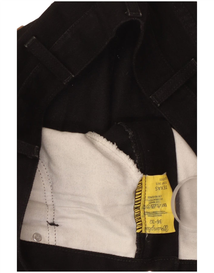 WRANGLER Mens Texas Straight Jeans W36 L32  Black Cotton