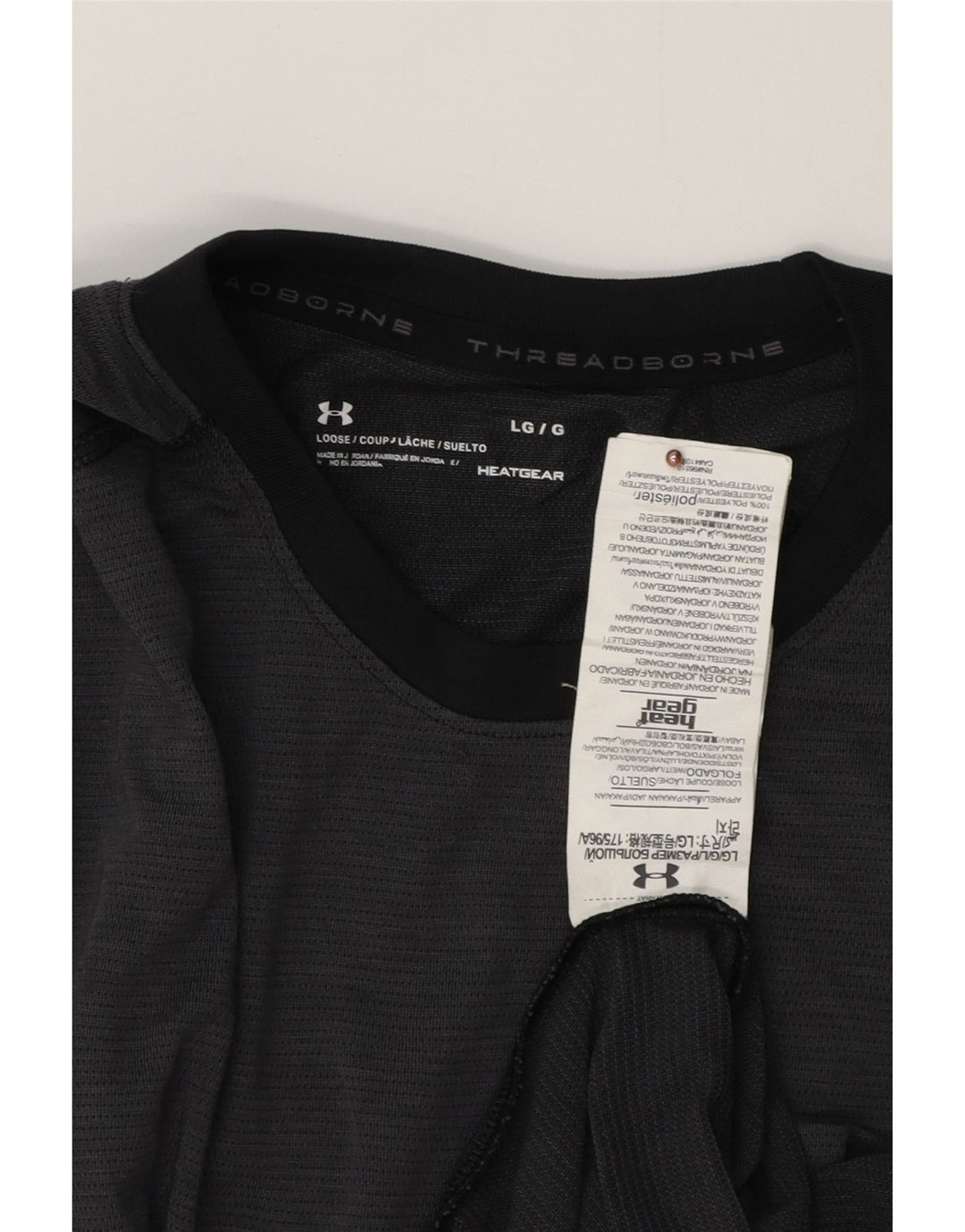 UNDER ARMOUR Mens Heat Gear Top Long Sleeve Large Grey Polyester