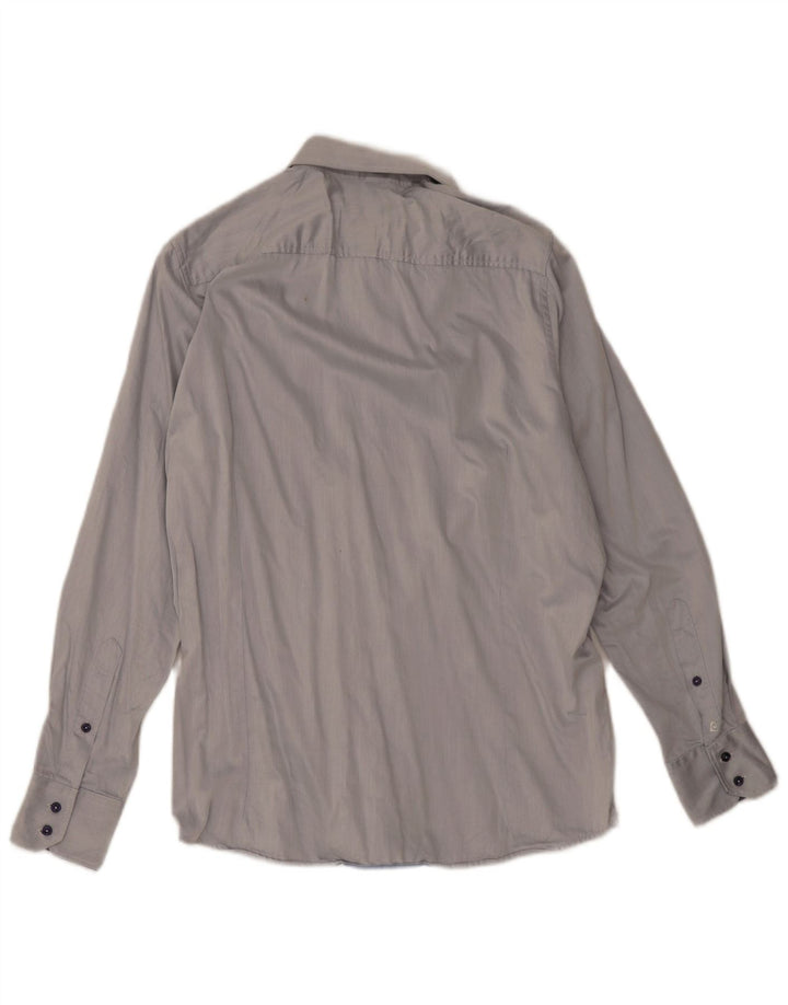 Pierre Cardin Mens Shirt Size 42 Large Grey Cotton