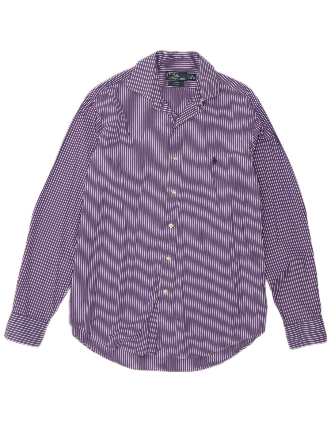 Polo Ralph Lauren Mens Regent Shirt Size 16 Large Purple Striped Cotton