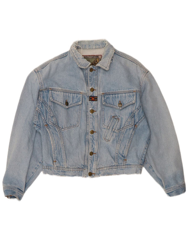 QUARRY Womens Oversized Denim Jacket UK 10 Small Blue Cotton