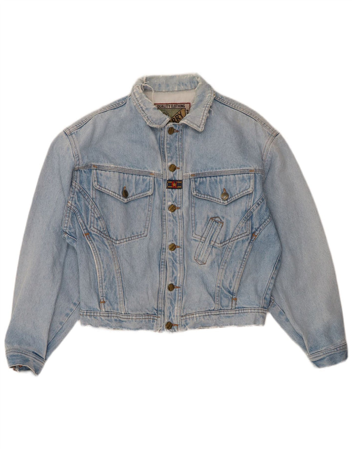 QUARRY Womens Oversized Denim Jacket UK 10 Small Blue Cotton