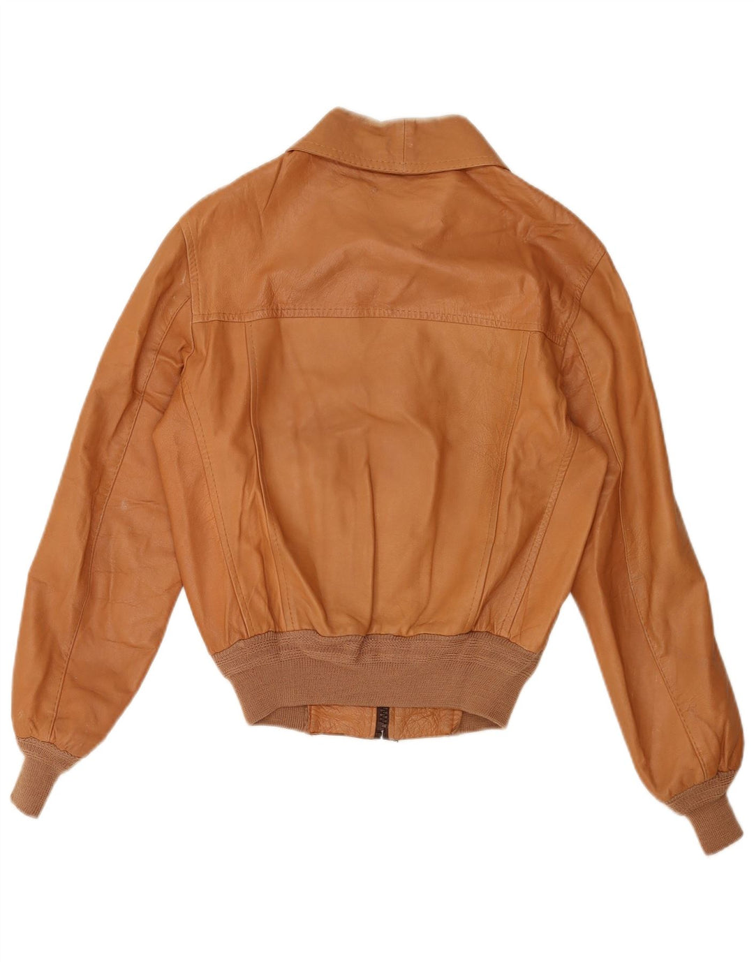 Vintage Womens Leather Jacket IT 50 XL Beige