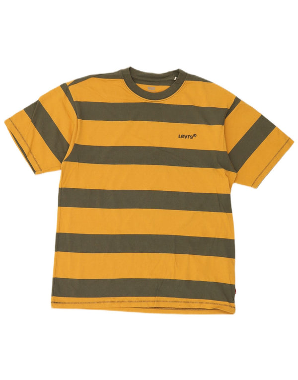 Levi's Mens Vintage Fit T-Shirt Top Small Yellow Striped Cotton