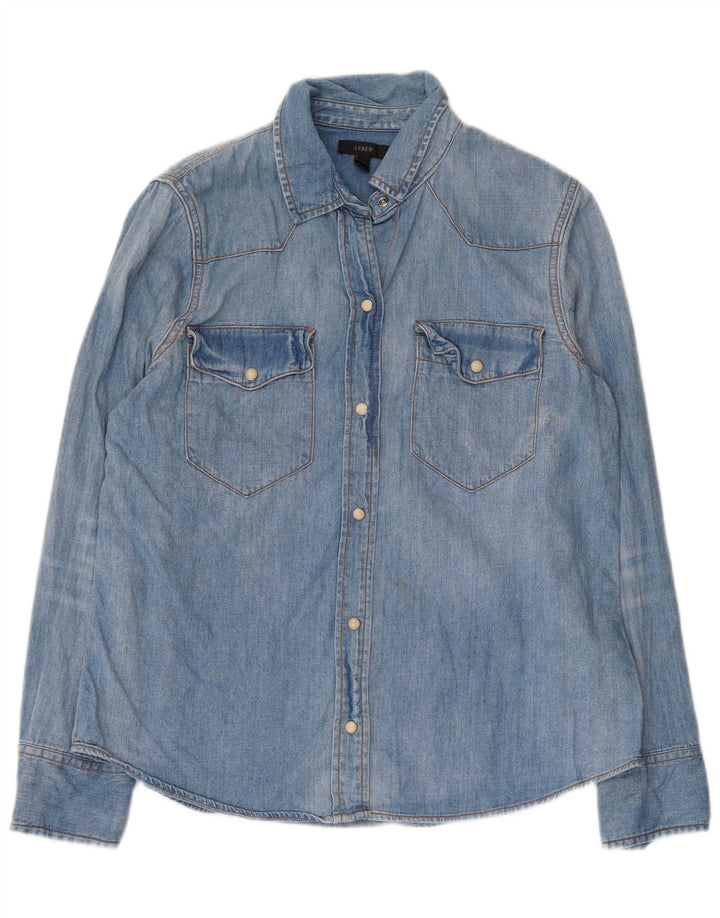 J. Crew Womens Denim Shirt US 12 Large Blue Cotton