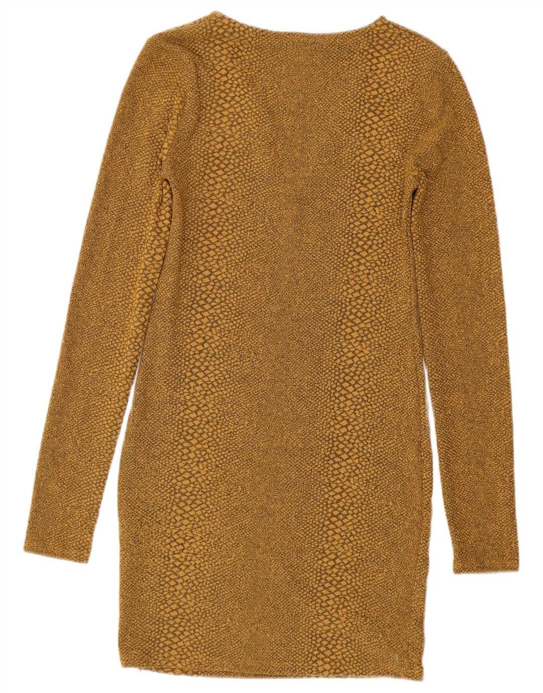 ZARA Womens Long Sleeve Bodycon Dress UK 8 Small Yellow Animal Print