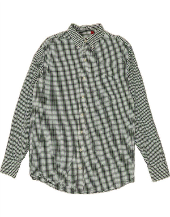 IZOD Mens Shirt Large Green Check Cotton Vintage Izod and Second-Hand Izod from Messina Hembry 