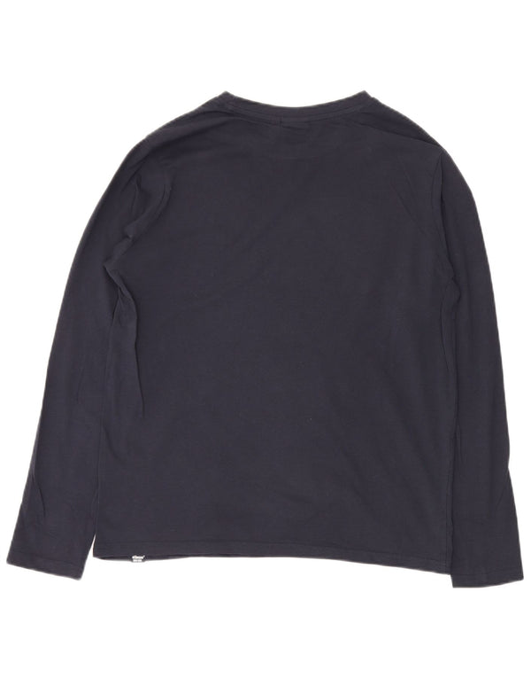 Ellesse Mens Top Long Sleeve Medium Navy Blue Cotton