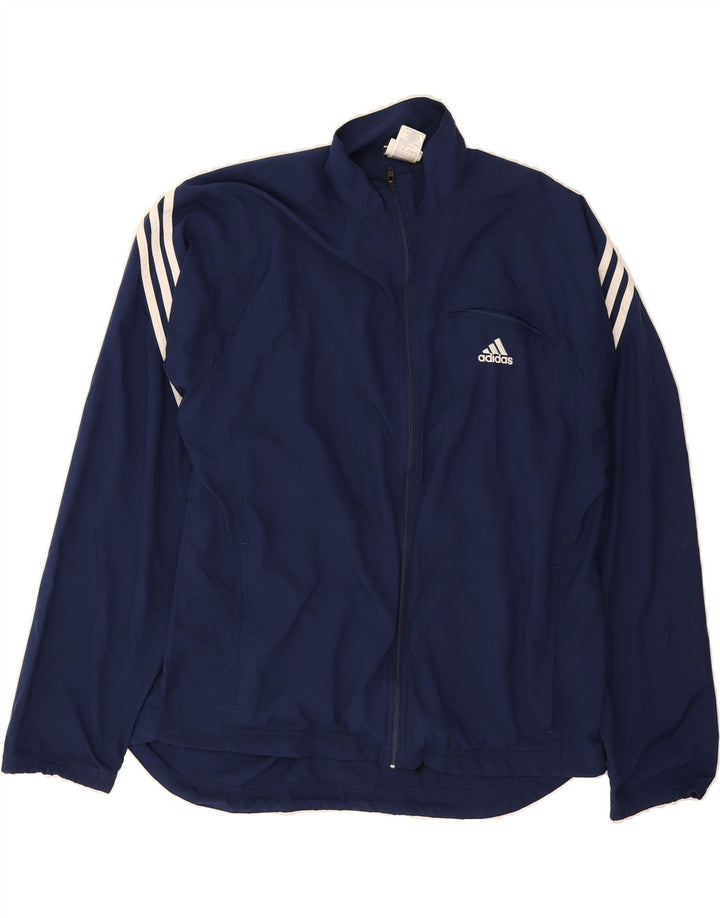 ADIDAS Mens Climashell Rain Jacket UK 40 Large Navy Blue Polyester Vintage Adidas and Second-Hand Adidas from Messina Hembry 