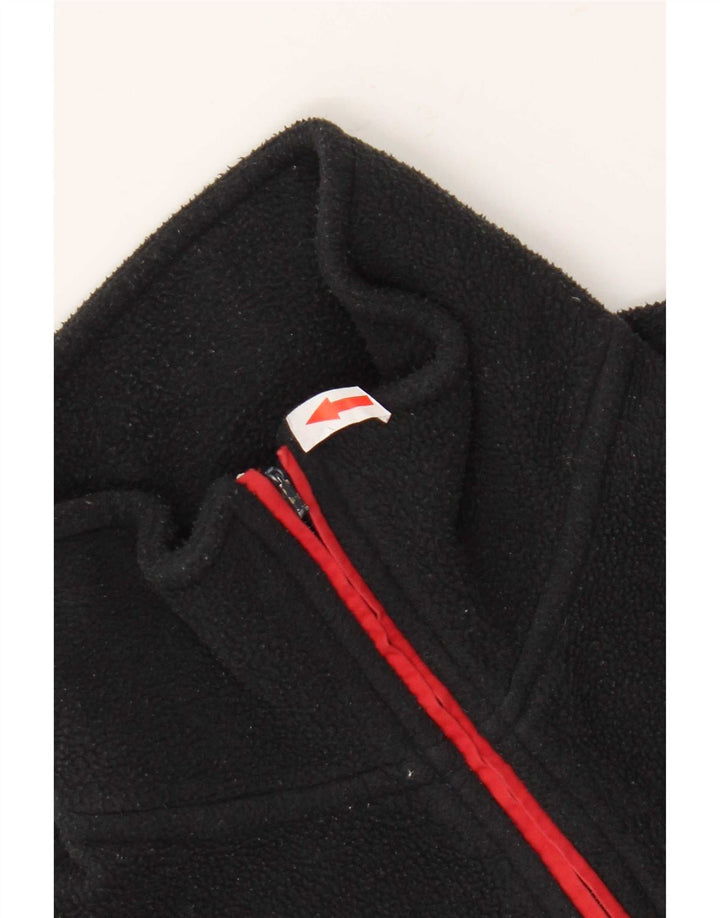 K-Way Mens Zip Neck Fleece Jumper Medium Black Striped