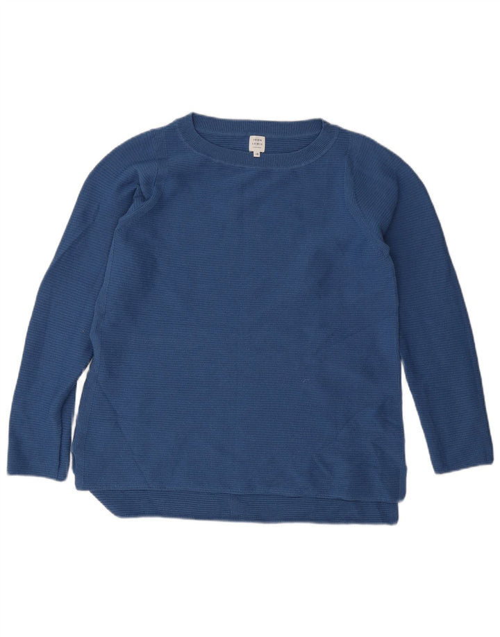 John Lewis Womens Boat Neck Jumper Sweater UK 10 Small  Blue Polyester