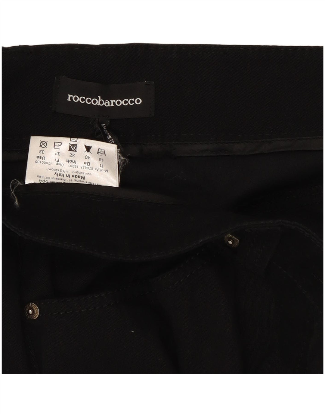 Roccobarocco Womens Bootcut Jeans W32 L32 Black Cotton