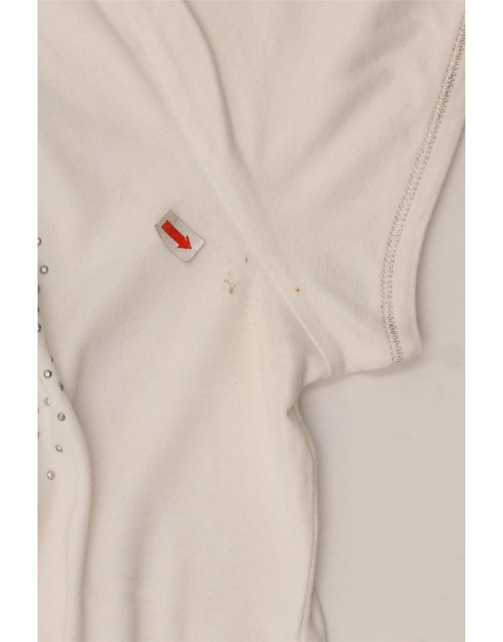 GAS Womens Graphic Polo Shirt UK 18 XL White Cotton