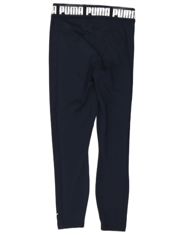 Puma Womens Graphic Leggings UK 10 Small Navy Blue