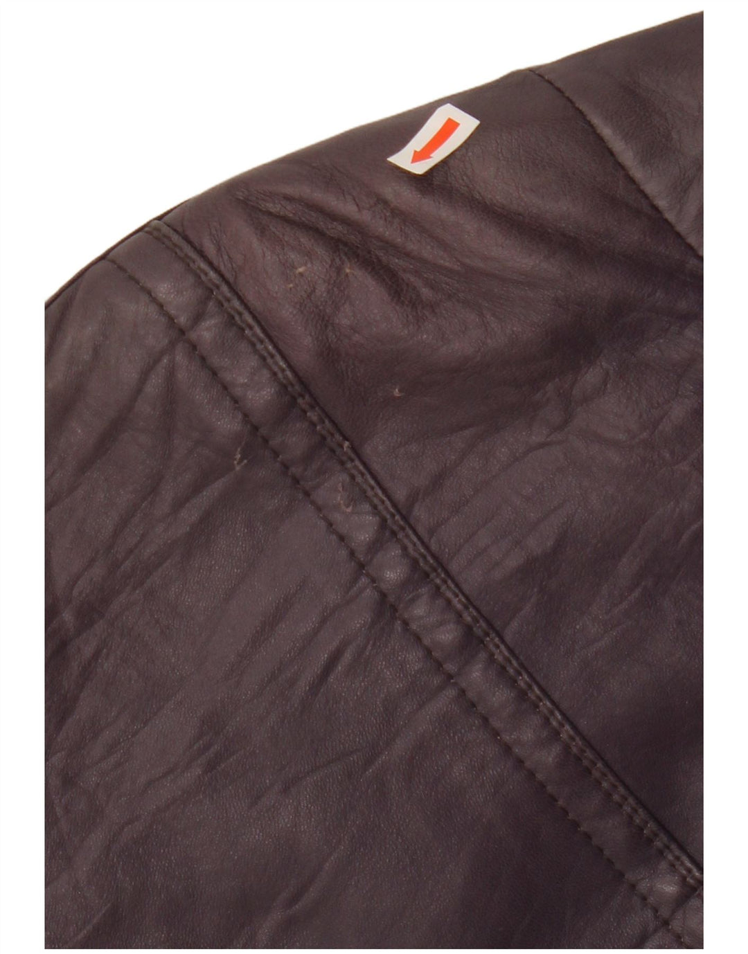 VINTAGE Womens Leather Coat EU 48 2XL Purple Leather