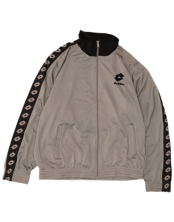 Lotto Mens Graphic Tracksuit Top Jacket Medium Grey Colourblock