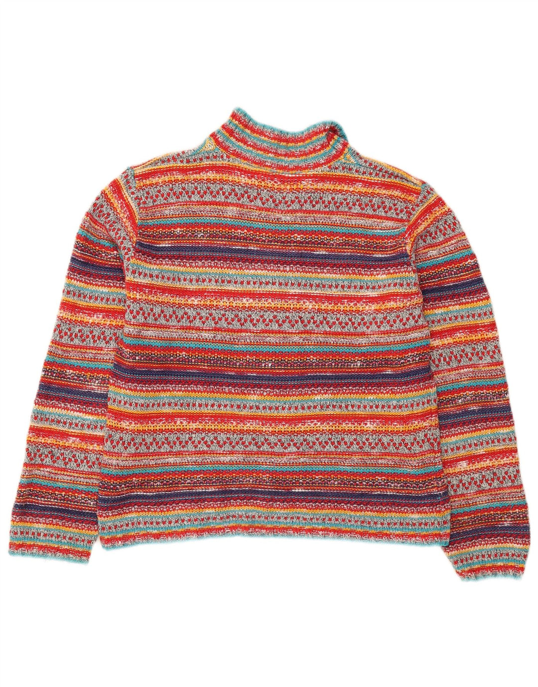 Wit Boy Womens Crop Cardigan Sweater UK 12 Medium Multicoloured Striped