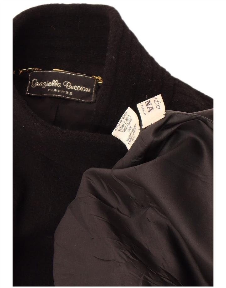 Vintage Womens Oversized Overcoat UK 18 XL Black Alpaca Wool