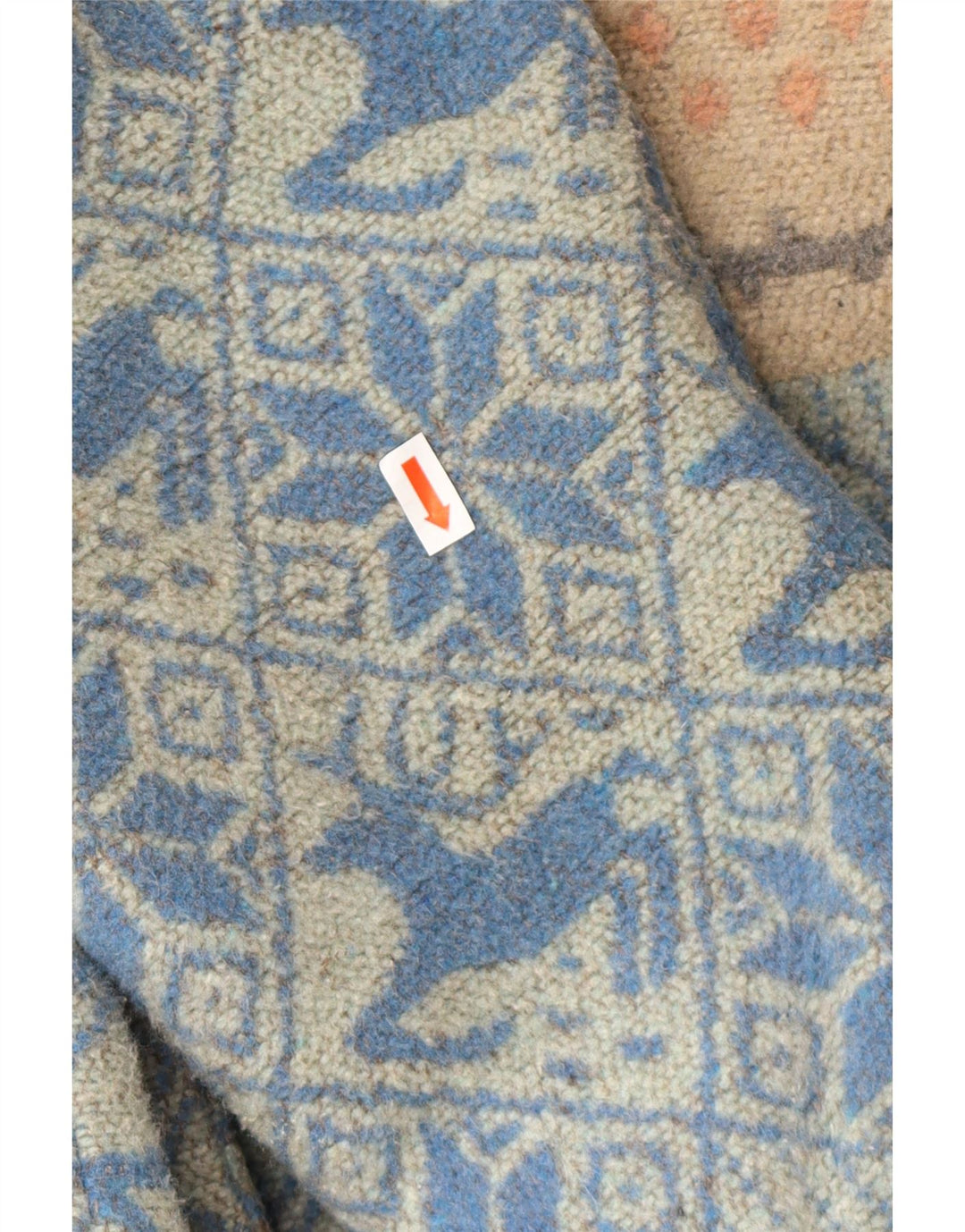 VINTAGE Womens Loose Fit Windbreaker Coat UK 16 Large Blue Fair Isle