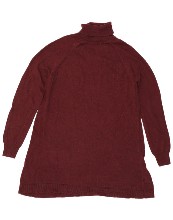 Marks & Spencer Womens Roll Neck Jumper Sweater UK 10 Small Burgundy