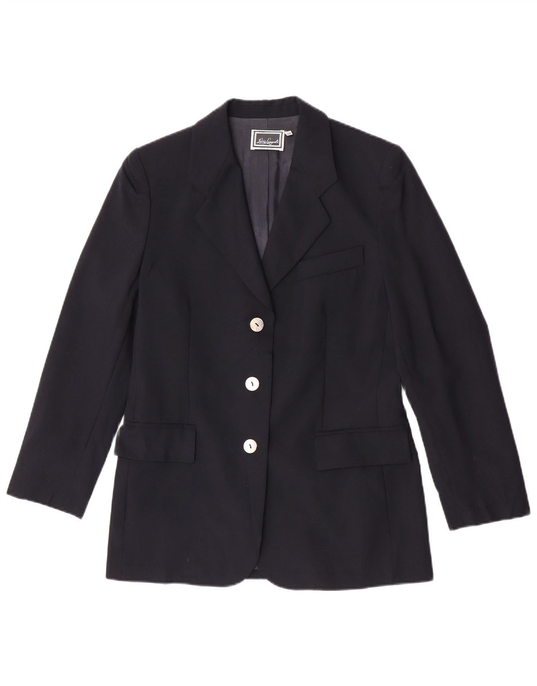 Luisa Spagnoli Womens 3 Button Blazer Jacket IT 44 Medium Navy Blue