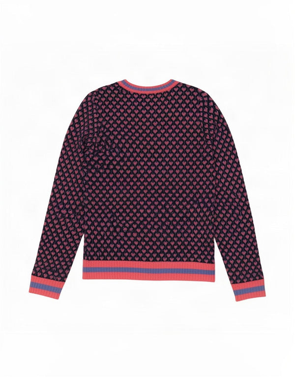 Marks & Spencer Womens Crew Neck Jumper Sweater UK 14 Large Blue Heart
